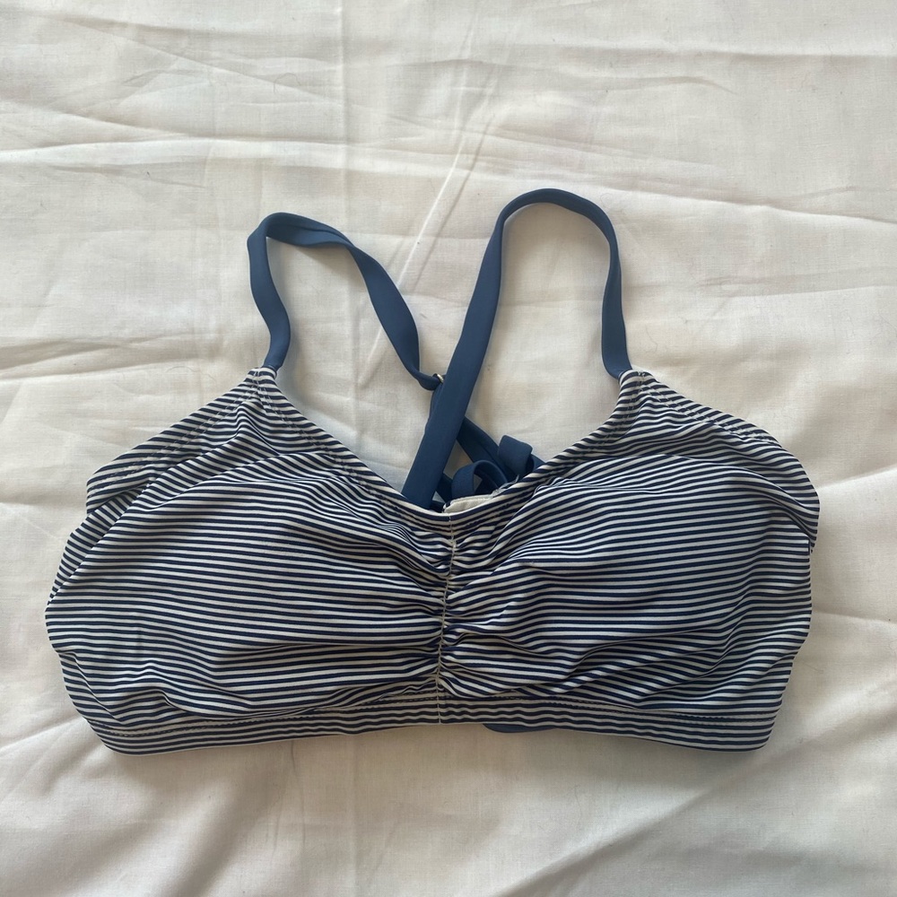 Target blue and white striped bikini top